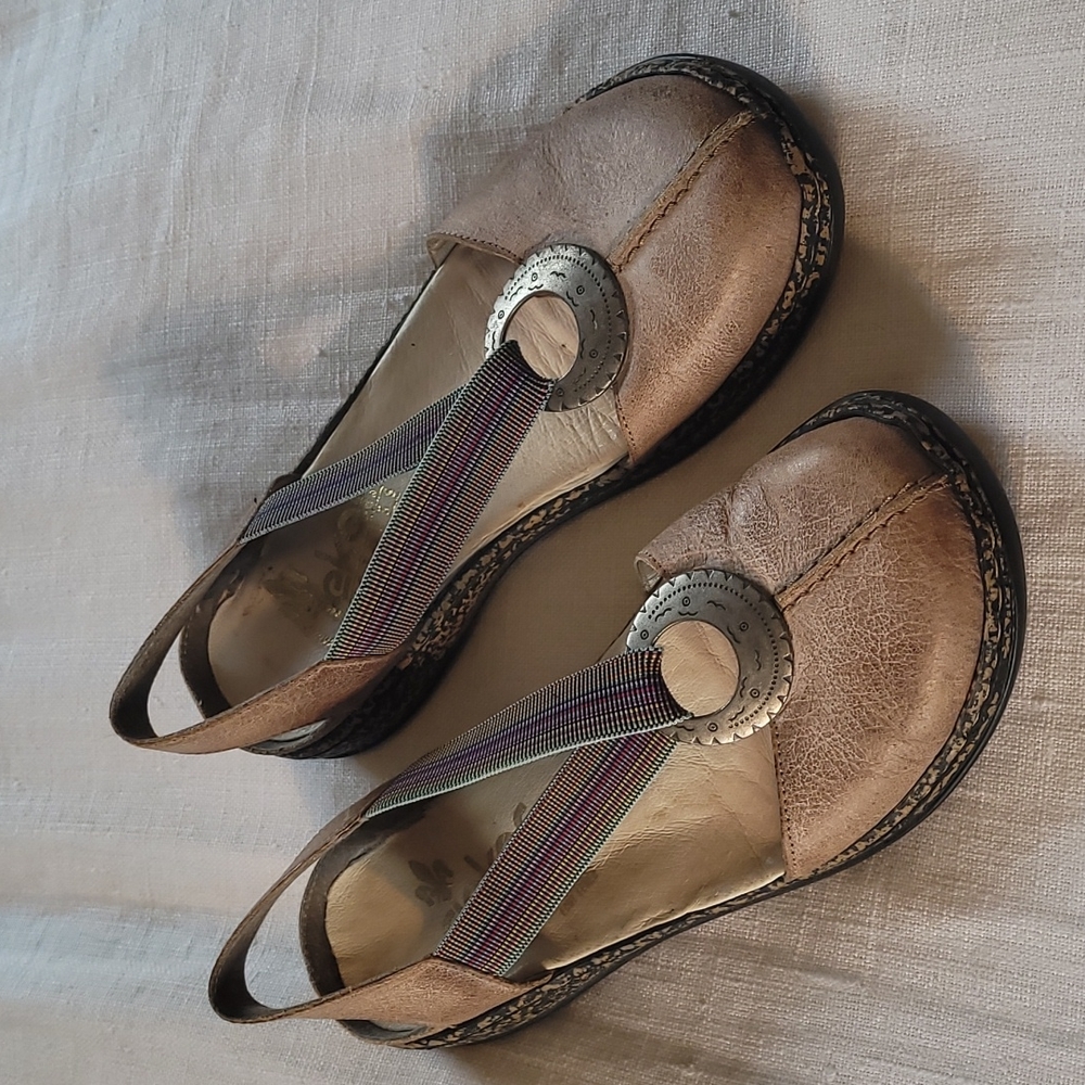 Rieker Antistress Leather Flats Sandals Walking Shoes Comfort Shoes Euro Sz 38